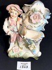 Ucago Ceramic Boy Musician With Lute Floral Figurine Vintage