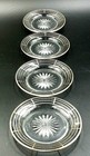 Vintage 1940 s - 1950 s Set Of Four Silver Overlay Glass Drink Coasters