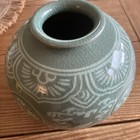 Korean Celadon Pottery Vase 5 1 2    Excellent