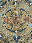 Vintage  Mexican Folk Art Brass Mayan Calendar Wall Hanging