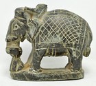 Antique Green Marble Elephant Figurine Statue Original Old Fine Hand Carved