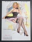 1957 Calendar Sign Thompson Pin Up Lingerie Girl One Month