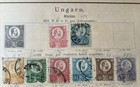 21 Vintage Hungary Stamps On German Album Sheet Used Hcv 1871-1874