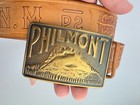 Vintage Philmont Belt Buckle Leather Stamped Boy Scouts Brass Embossed Belt 36