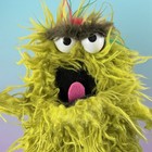 Hand   Rod Monster Puppet Green Shaggy Eyelids Mouth Controls Theater