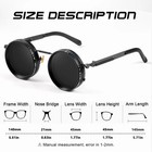 Crixalis Polarized Round Sunglasses Nd9 Adjustable Dimming Men Women Retro Punk