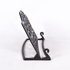 Cast Iron Cookbook Stand Metal Recipe Book Bible Tablet Holder Heavy Black Vtg