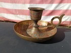 Vintage Brass Finger Loop  Candlestick Holder