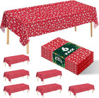 Christmas Tablecloths Pack Of 6 Plastic Rectangular 54x108 Inches Snowflakes