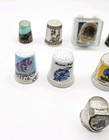 Lot Of 12 Collectible Vintage Thimbles Travel And More Porcelain Pewter