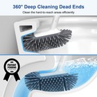 Toilet Bowl Brush Holder Set  Deep Cleaning Silicone Toilet Cleaner Scrubber