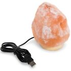 Zen Healing Usb Powered Warm White Led Himalayan Salt Lamp W  Natural Wood Base