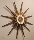 Vtg Mid Century Modern Elgin 26  Starburst Sunburst Wall Clock Retro 1960 s Nice