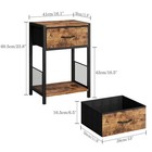 Night Stand Fabric Drawer Bedroom Rustic Brown Nightstand End Table Storage