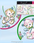 1950s Vintage Vogart Embroidery Transfer 274 Uncut Angel In The Box Baby Motifs