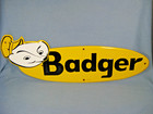 Nice Vintage 27  Long Metal Badger Farm Advertising Sign