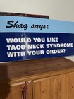 Vintage Shaq Taco Bell Sign 1997 Taco Neck Syndrome Ships Quick And Free