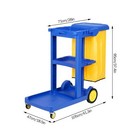 Commercial Janitorial Cart 3 Shelf  Housekeeping Janitor Cleaning Cart  200 L   