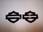 2pcs Gloss Black For Harley Davidson Metal   Not Plastic   Tank Emblems Badges