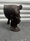 Tribal Hard And Heavy Ebony Wood Carved African Figure Bust Statue Head Maasai