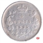 1885 Canada 5 Cents Large 5 5 - F vf - Lot 12737