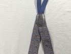 Cole Haan A2504 Made In Usa 34-50 In Navy Paisley Button End Suspenders