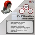  set Of 4  5  Heavy Duty Caster  Polyurethane Plate  2 Swivel   2 Fixed Casters