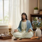 Jesus Christ Statue - 6 Inches Jesus Meditating Statue Home Tabletop Altar De   