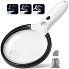 Large Illuminated Magnifying Glass 10x 25x 45x With 12 Led Lights   Storage Bag
