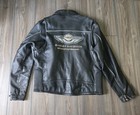 Mens Harley Davidson 100th Anniversary Embroidered Leather Jacket Size Large