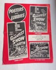 Vtg 1960 Greatest Show On Earth Movie Pressbook   3 Sheet Music Cecil B Demille 