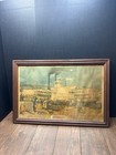 Vintage Budweiser Beer Print Robert E Lee Steamboat Framed Anheuser Busch 