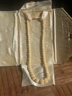 Rare Antique Hand Carved Necklace Early 1900s Graduated Beads Floral 16   