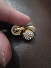 Vintage Swarovski Crystal Pav   Dome Clip-on Earrings Gold Tone
