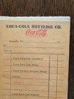 Vintage Coca-cola Bottling Co  Salesman Receipt - Danville  Va
