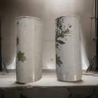 Set Of 2 Antique Chinese Qing Famille Rose Porcelain Vases 11    Hand Painted