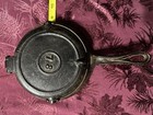 Antique Cast Iron Flip Waffle Maker And Base 7 X 8 Unknown Manufacturer 