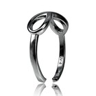 Infinity Symbol Figure 8 Toe Ring In Black Plated Sterling Silver
