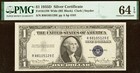 1935d  1 Silver Certificate Pmg 64epq Re Block Fr 1613w