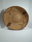 Estate Find-vintage Antique Large  Coil Hand Woven Basket 17 In Wide X 6 In Tall