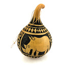 African Hand Carved Gourd Hanging Ornament Elephant Rhino Christmas 5 