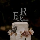 Personalized Wedding Cake Topper Acrylic Monogram Initials Custom Name Sign