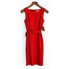017 Nipon Boutique Red Belted Dress   Longline Jacket Set Size 4 Nwt Retail  350