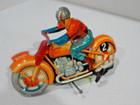 Technofix Ge 255  2 Motorcycle- Tin Metal- Wind Up With Key- Tested Works N mint
