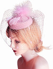 Fascinator Hats For Women Tea Party Veil Feather Fancy Pillbox Hat 20s 50s