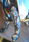 Antique Silver Plated Pitcher W  Ice Lip Holloware A cohen   Sons Footed Ornate