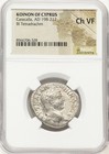 Caracalla 198-217 Ad Huge Tetradrachm Ngc Ch Vf  Cyprus Roman Empire Silver Coin