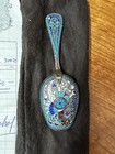 Imperial Russian Silver And  Enamel Spoon By A i  Kushitchew  Moscow  Circa 1856