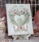 Shabby Chic Vintage Pink Valentine s Heart Roses Country Cottage Style Sign