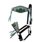 Showman Turquoise Cactus Flower Western Horse Breast Collar  Headstall   Halter 